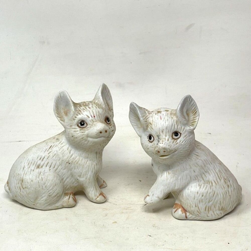 Vintage Pig Salt & Pepper Shakers Ceramic Kitch Animal Farmhouse, Cottagecore